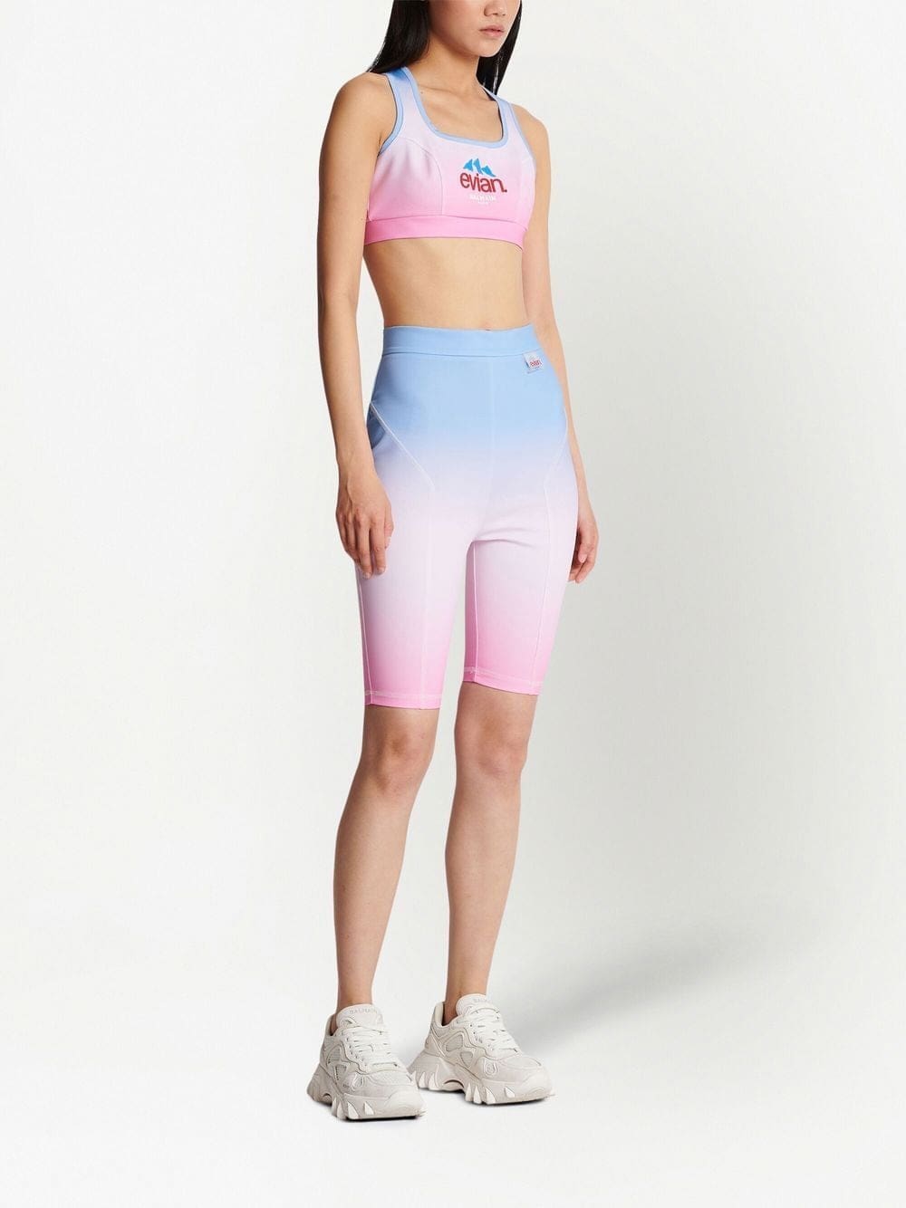 Balmain x Evian logo-print sports bra - Image 3