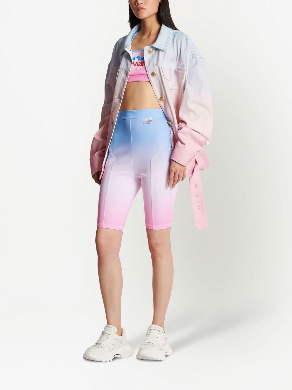 Balmain x Evian logo-print sports bra - Image 2