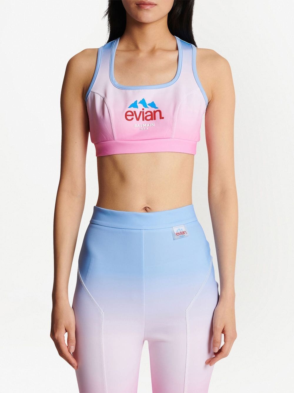 Balmain x Evian logo-print sports bra - Image 5