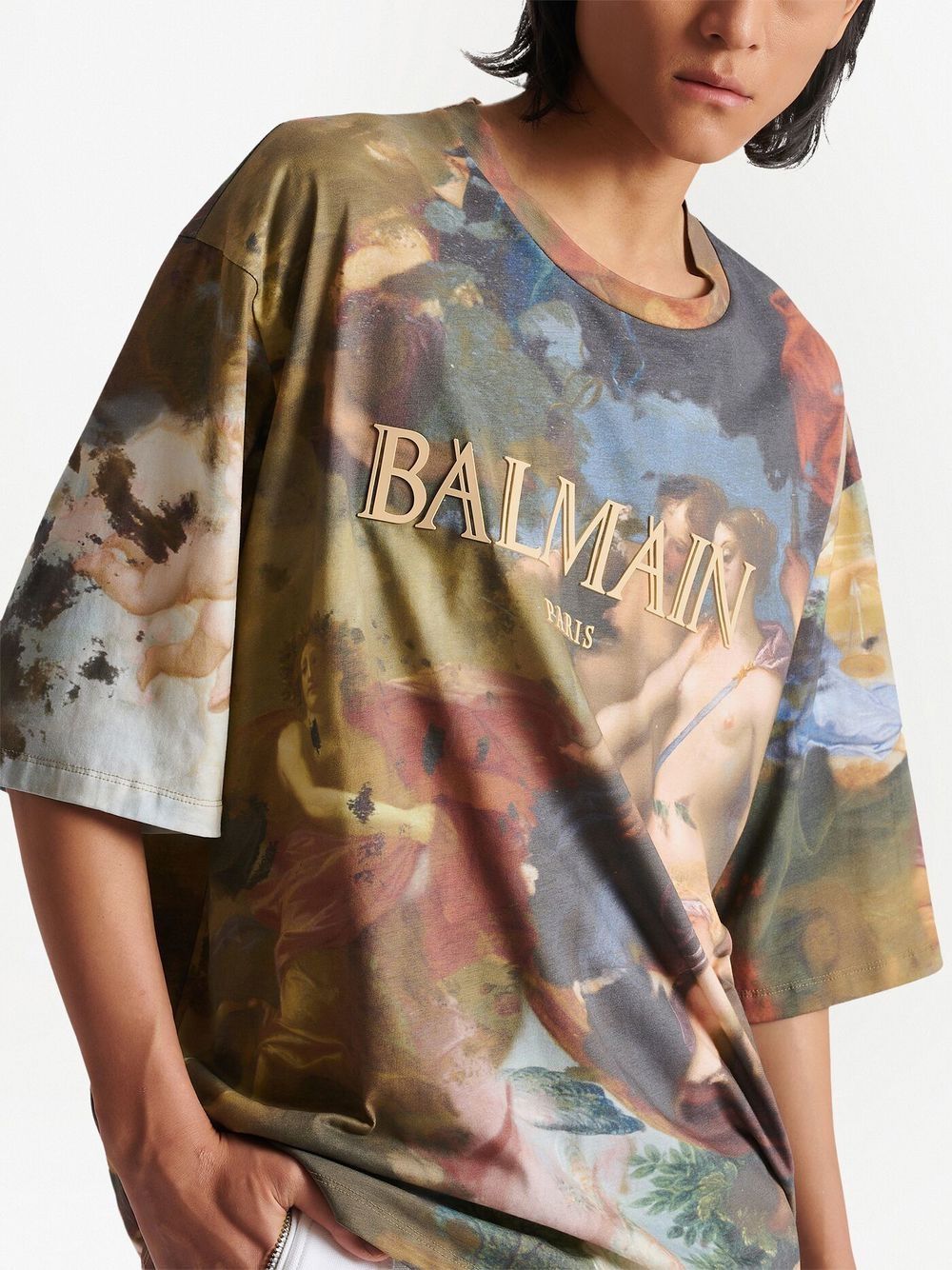 Balmain paint-print T-shirt - Image 4