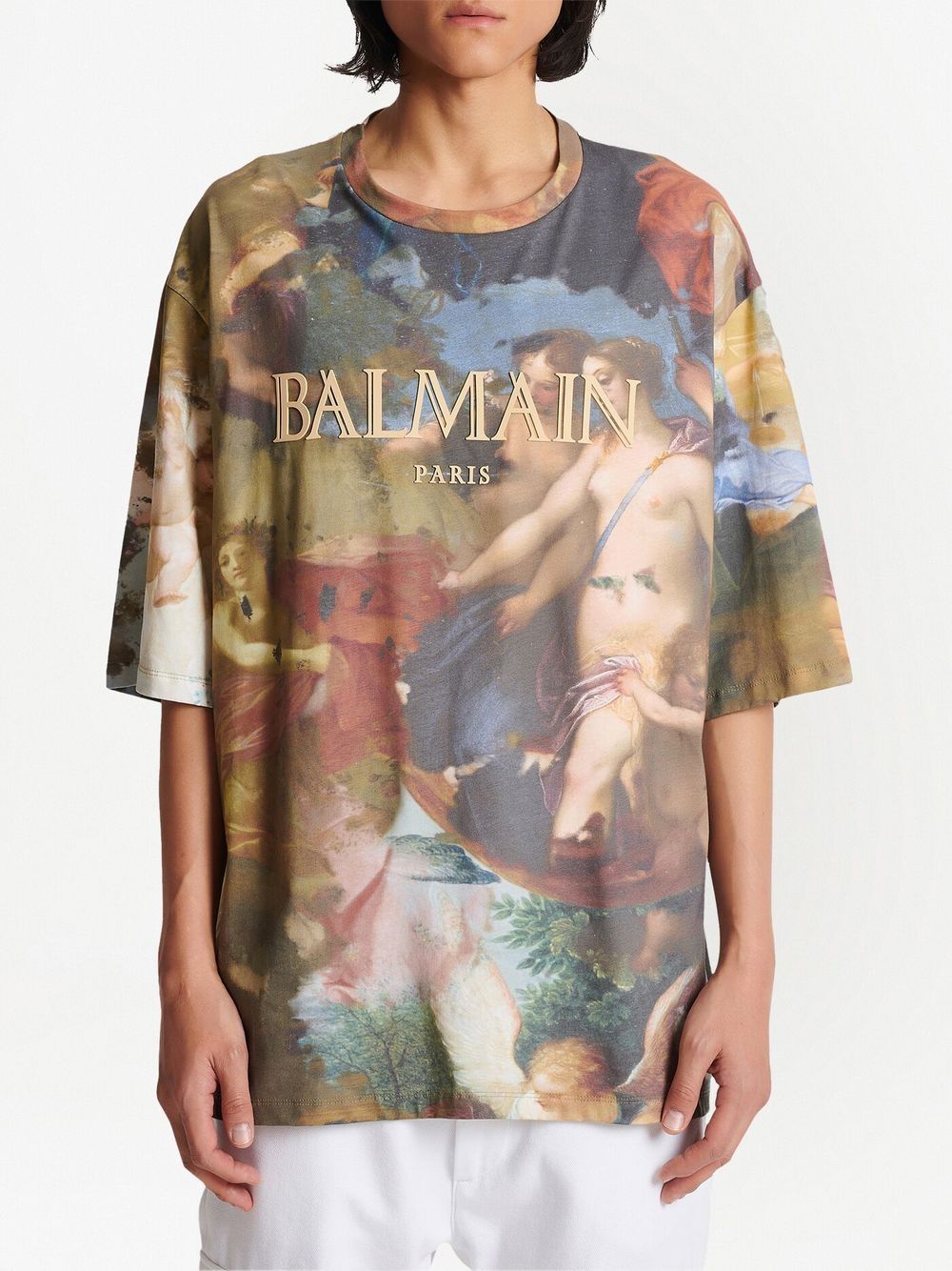 Balmain paint-print T-shirt - Image 2