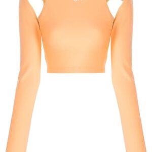 Off-White cut-out long-sleeve crop top