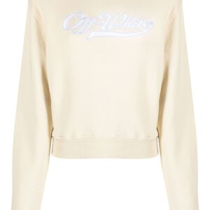 Off-White logo-embroidered cotton sweatshirt