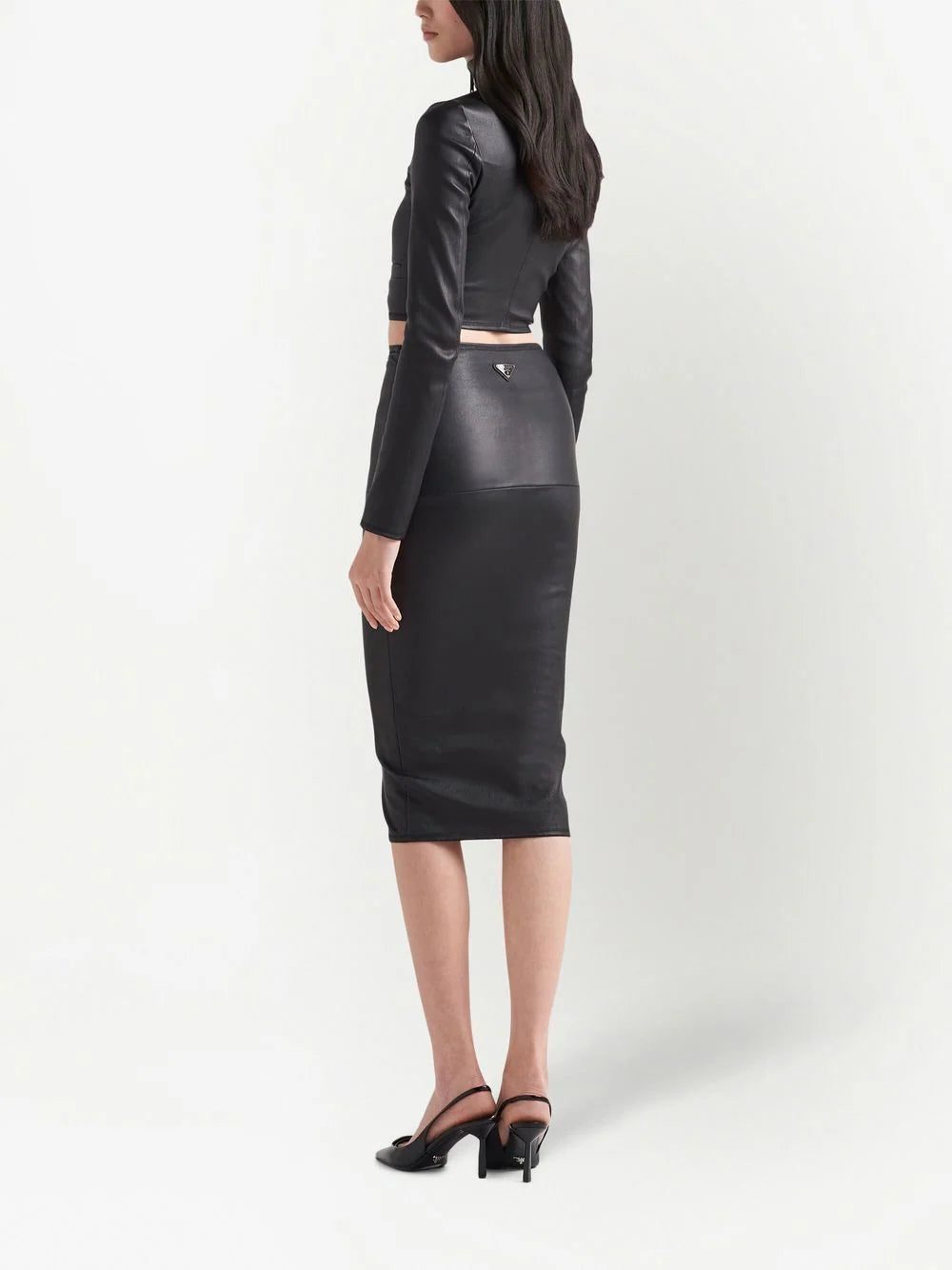 Prada triangle-logo pencil skirt - Image 3