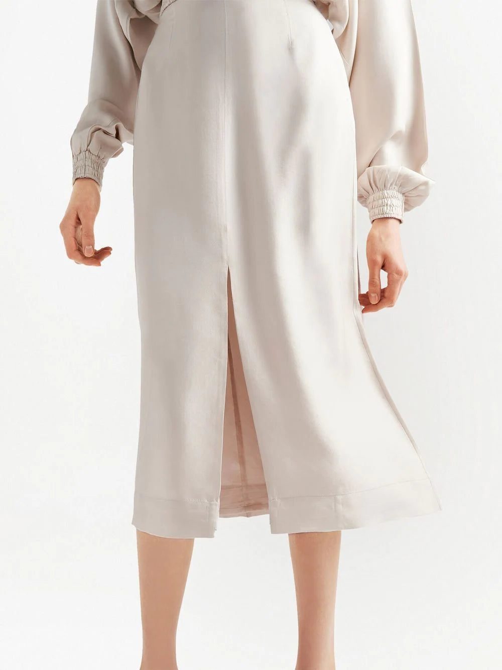 Prada high-waisted twill midi skirt - Image 4