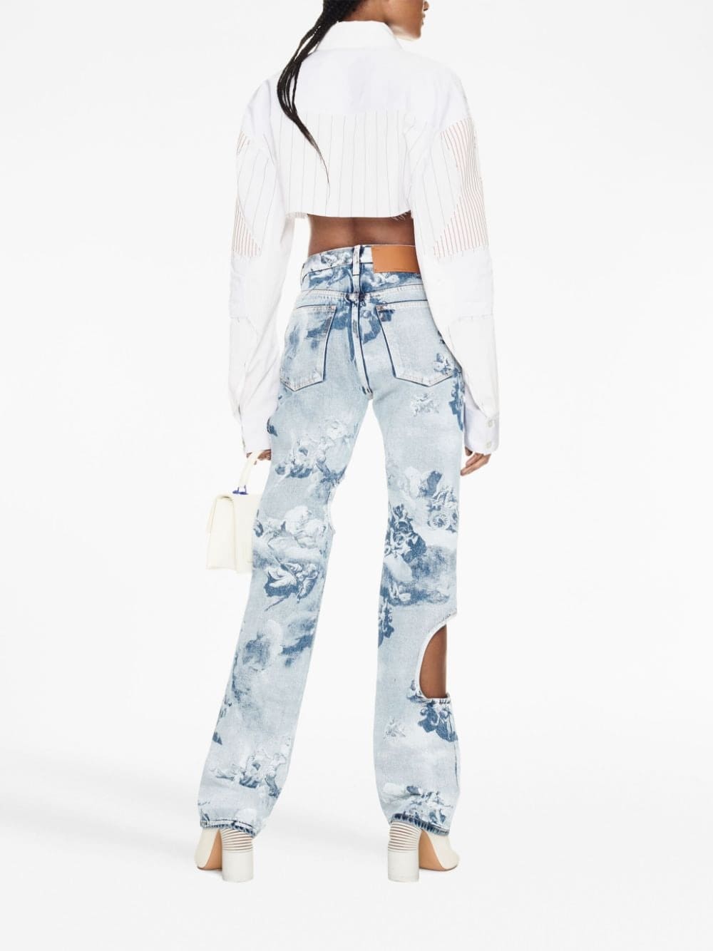 Off-White striped cropped cotton shirt - Image 4