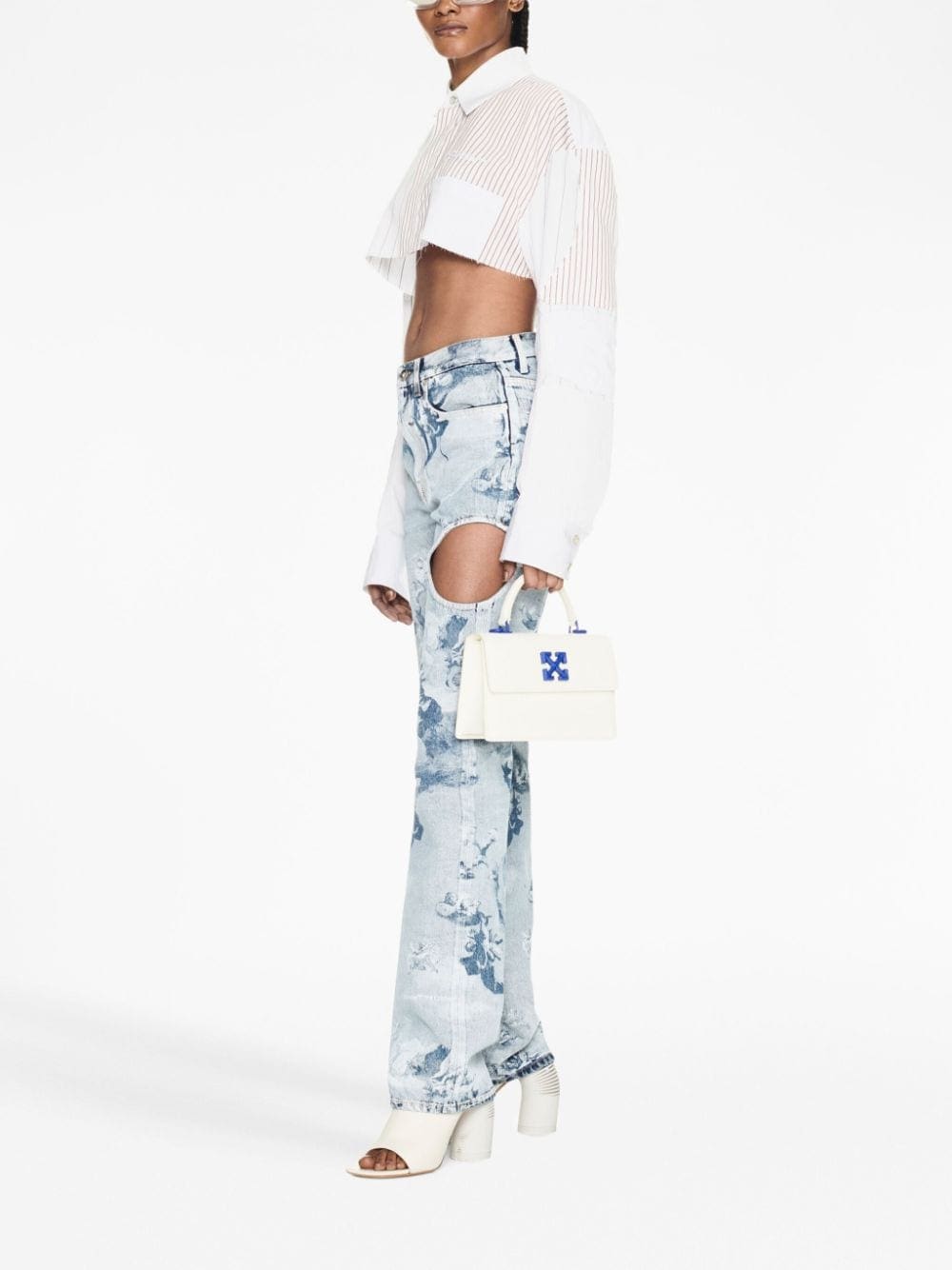 Off-White striped cropped cotton shirt - Image 3