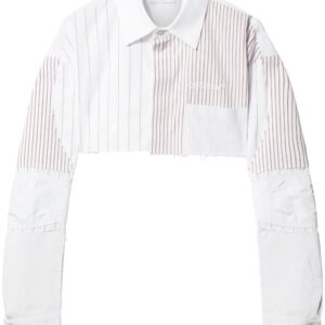 Off-White striped cropped cotton shirt