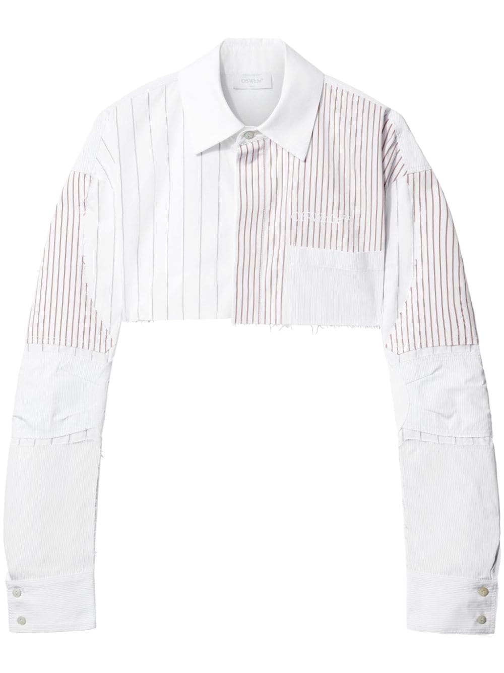 Off-White striped cropped cotton shirt