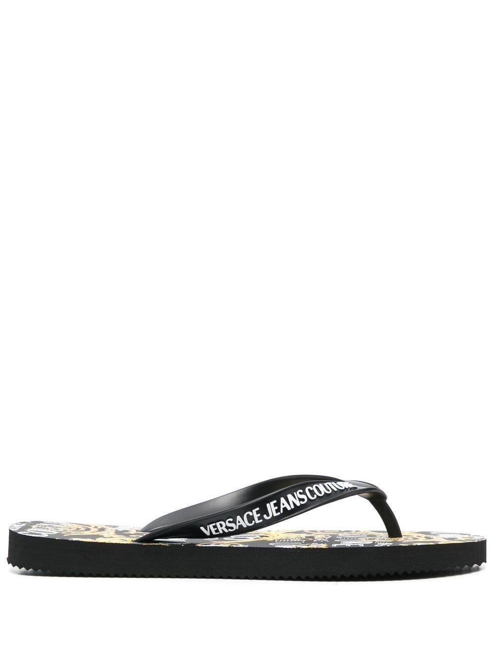Versace Jeans Couture Barocco' print flip flops