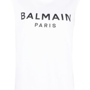 Balmain logo-print detail tank top
