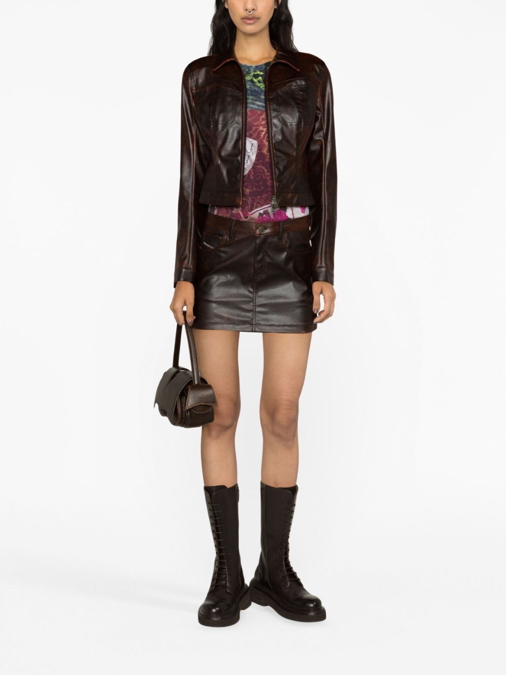 Diesel O-Kin faux-leather miniskirt - Image 2