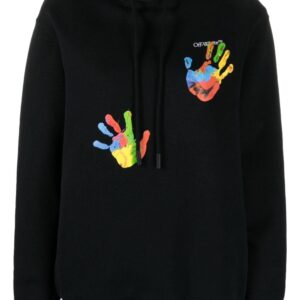 Off-White graphic-print logo-embroidered hoodie