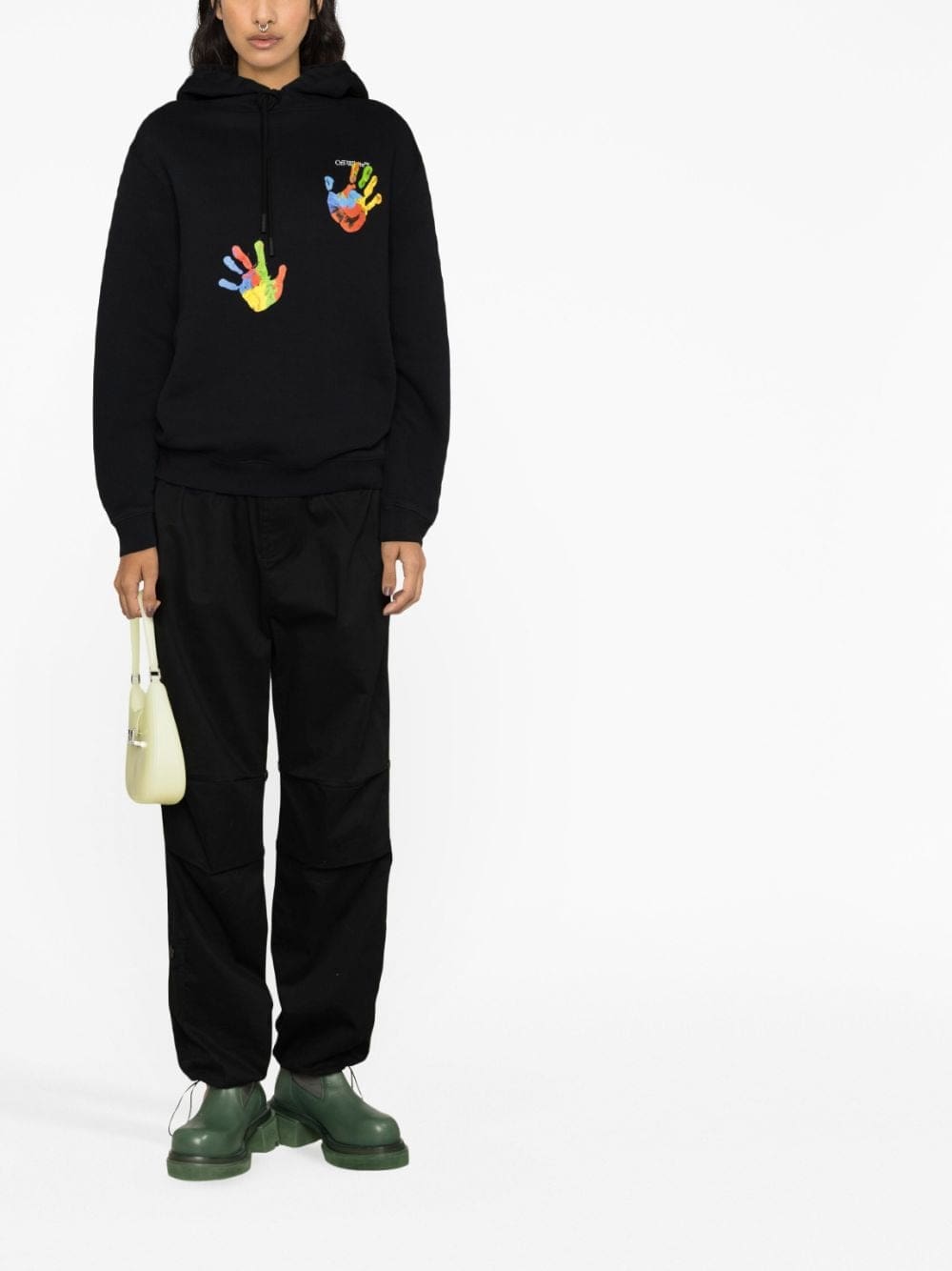 Off-White graphic-print logo-embroidered hoodie - Image 2