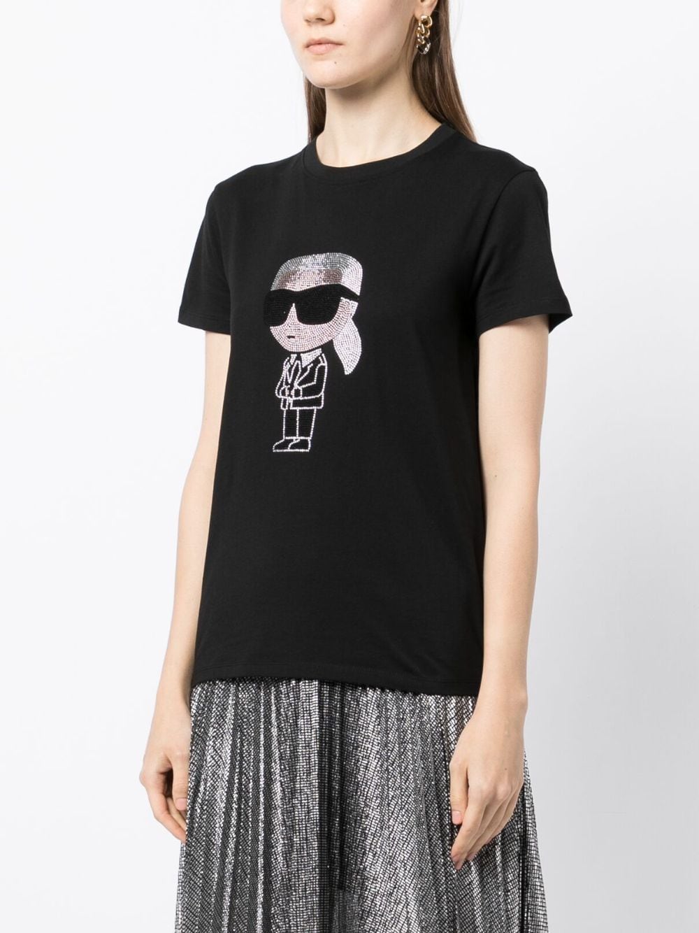 Karl Lagerfeld Ikonik rhinestone-embellished T-shirt - Image 3