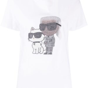 Karl Lagerfeld Ikonik rhinestone-embellished T-shirt