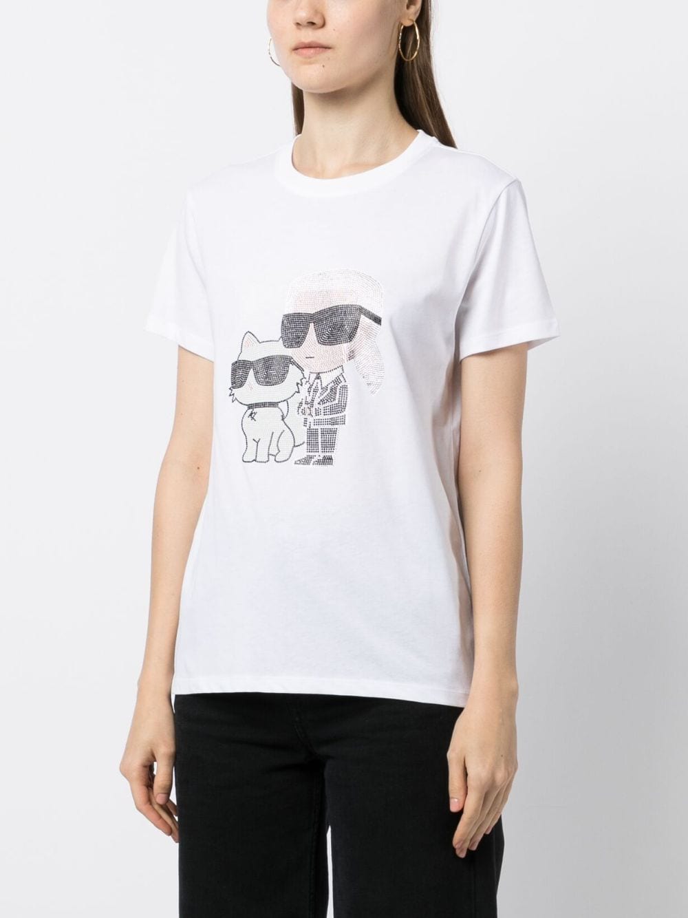 Karl Lagerfeld Ikonik rhinestone-embellished T-shirt - Image 3