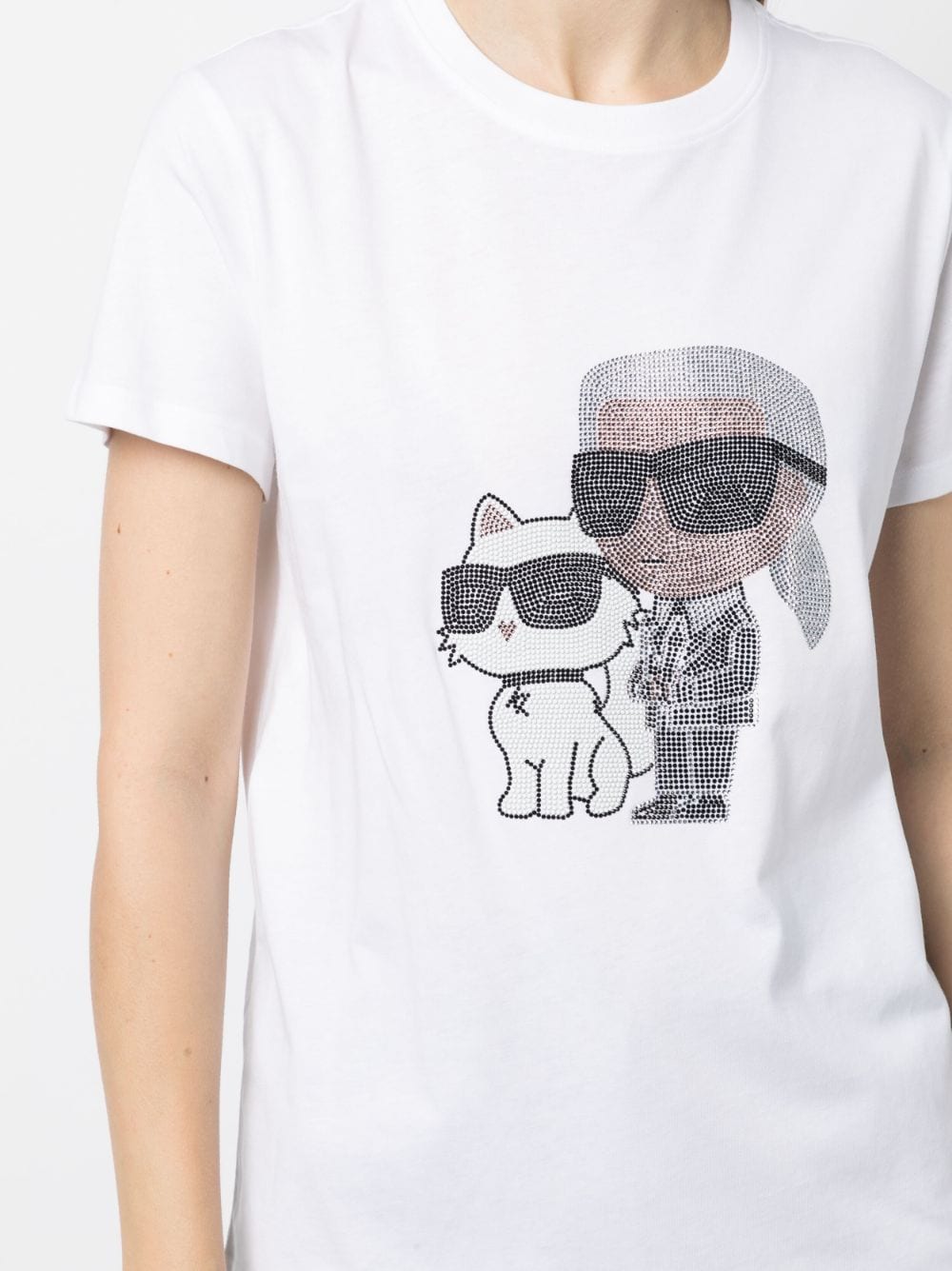 Karl Lagerfeld Ikonik rhinestone-embellished T-shirt - Image 5