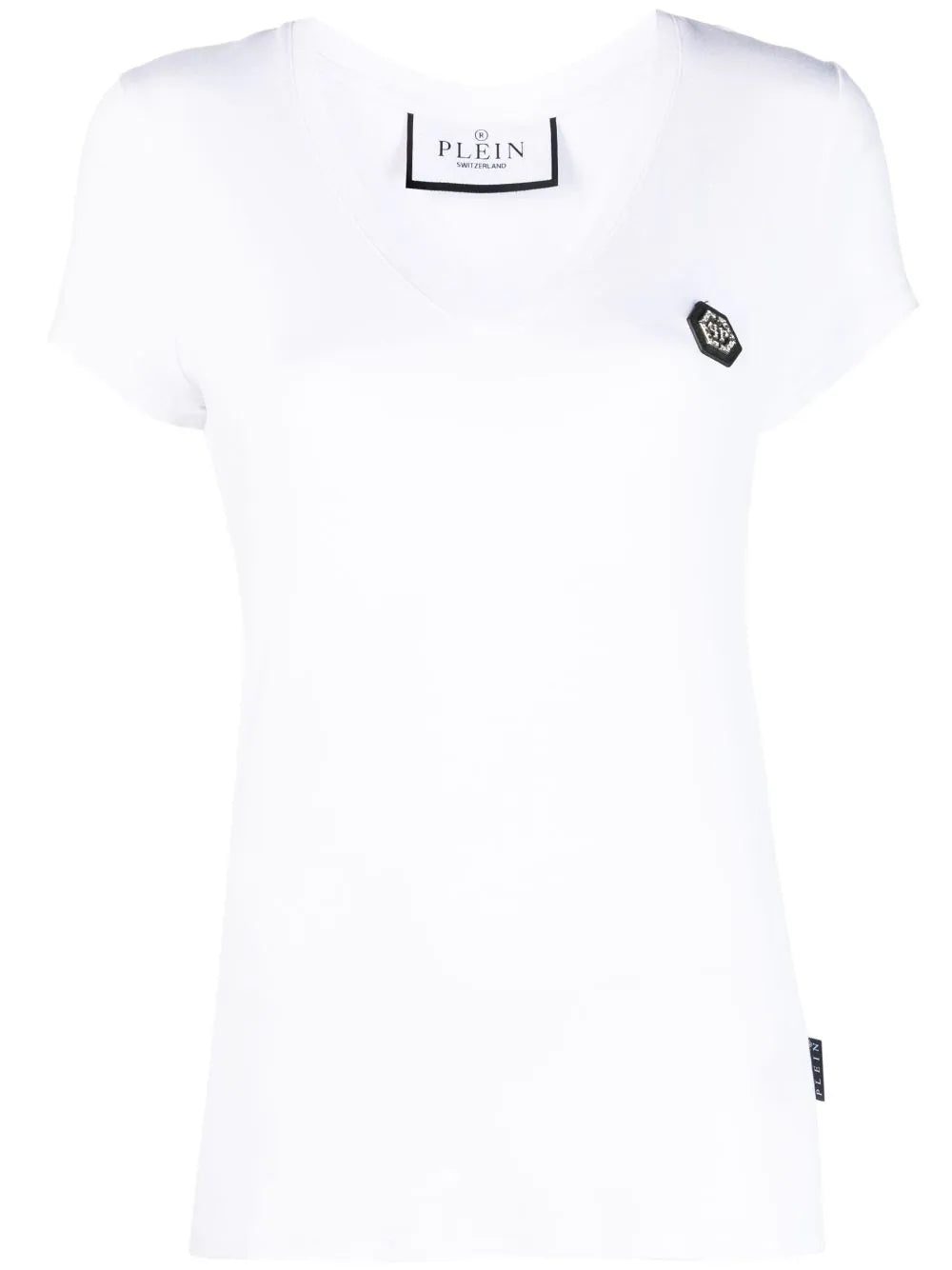 Philipp Plein logo-patch V-neck T-shirt