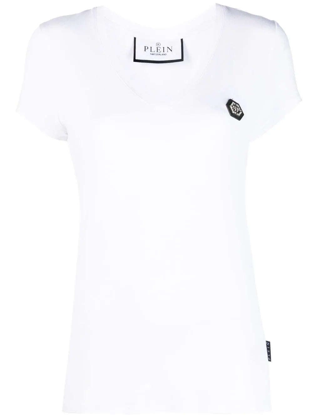 Philipp Plein logo-patch V-neck T-shirt
