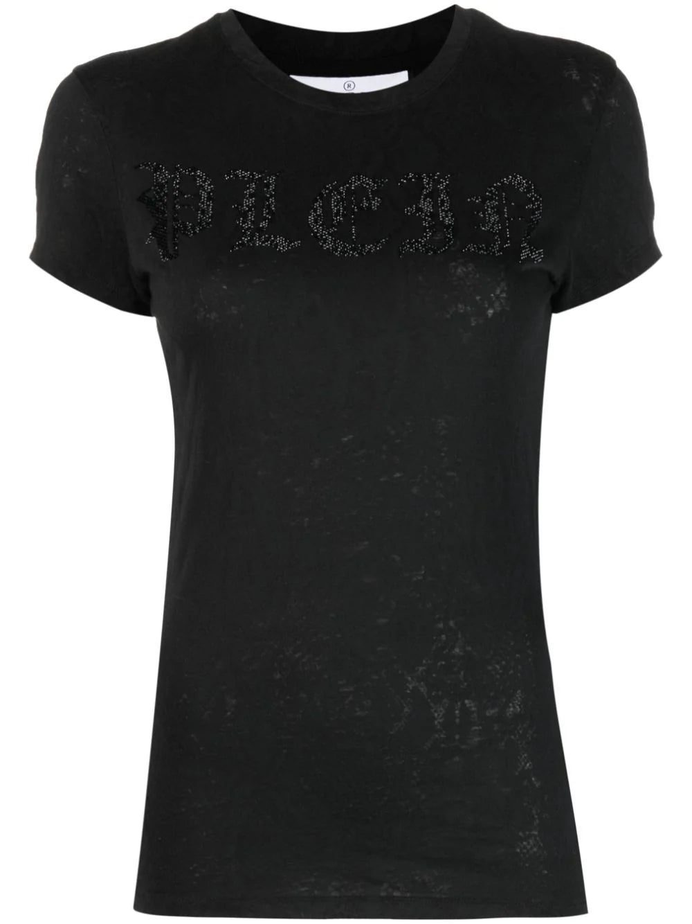 Philipp Plein rhinestone-logo snake-print T-shirt