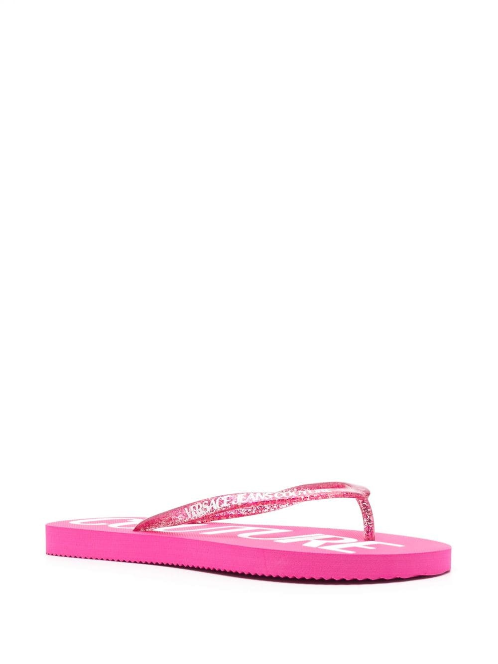 Versace Jeans Couture logo-print glitter flip flops - Image 2