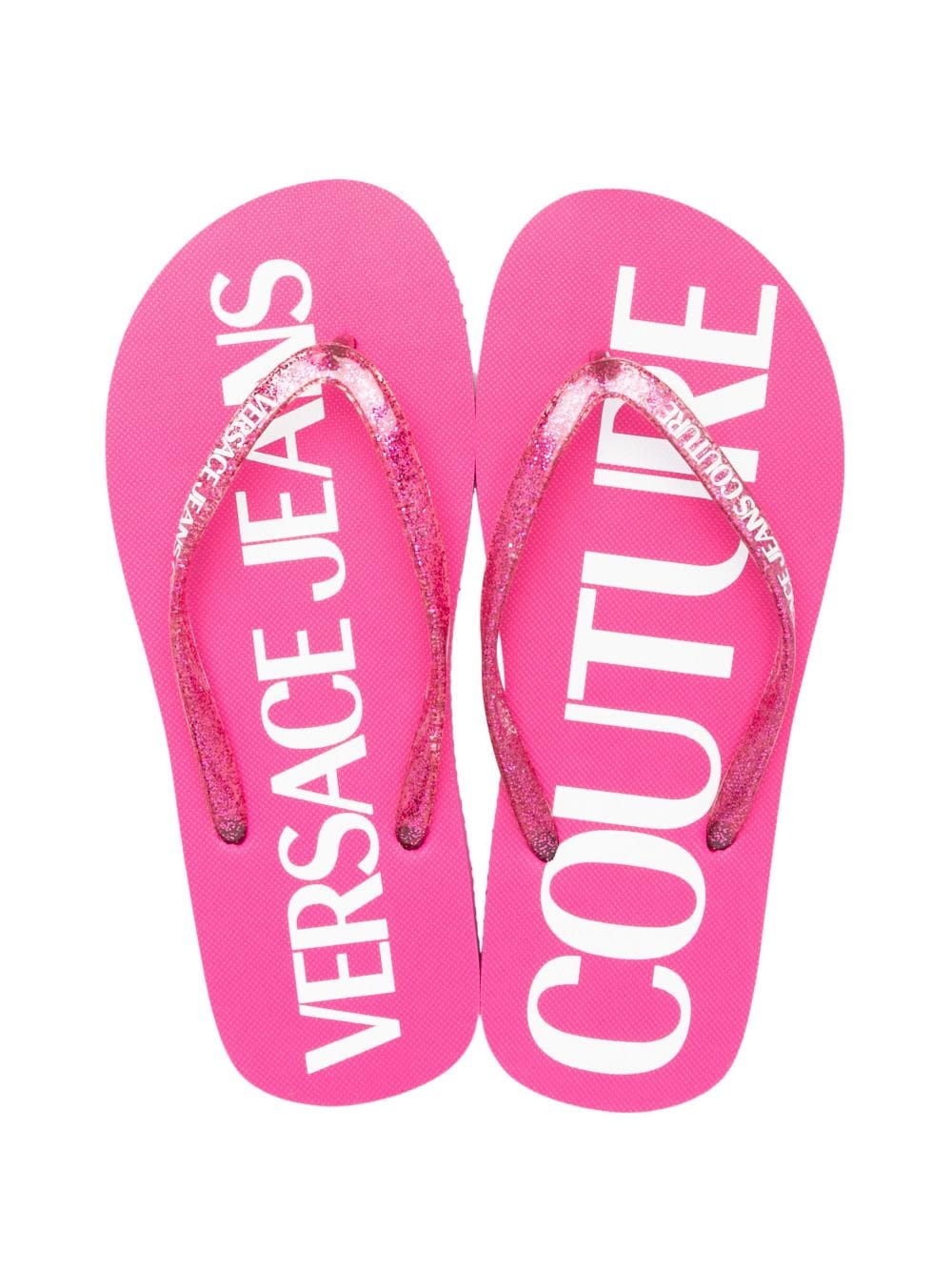 Versace Jeans Couture logo-print glitter flip flops - Image 4