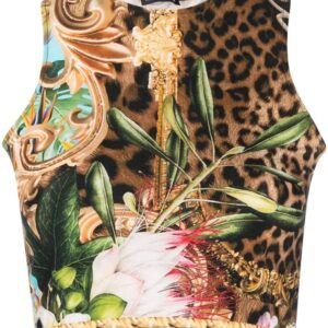 Philipp Plein  Baroque Flowers cropped top