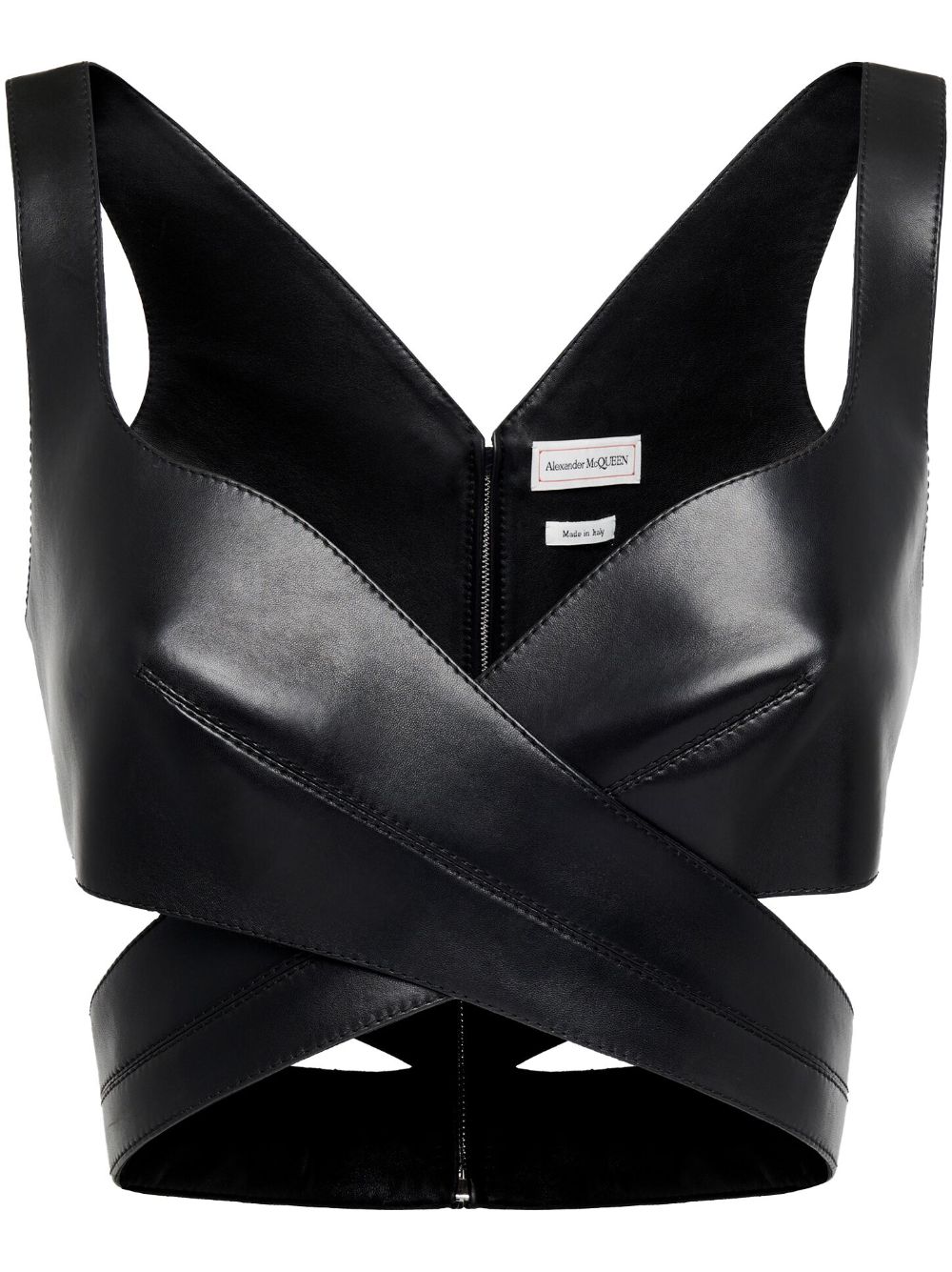 Alexander McQueen wrap-around leather bustier top