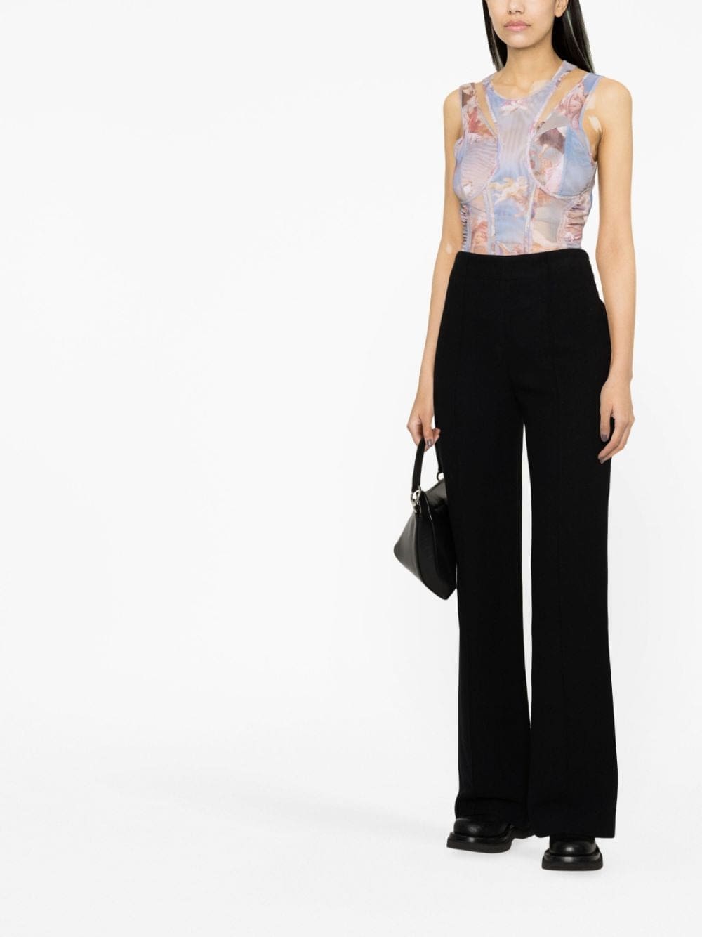 Balmain Sky-print tulle bodysuit - Image 2