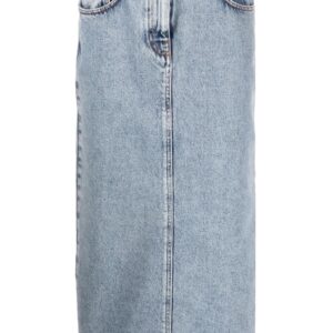 MOSCHINO JEANS  washed-denim midi skirt