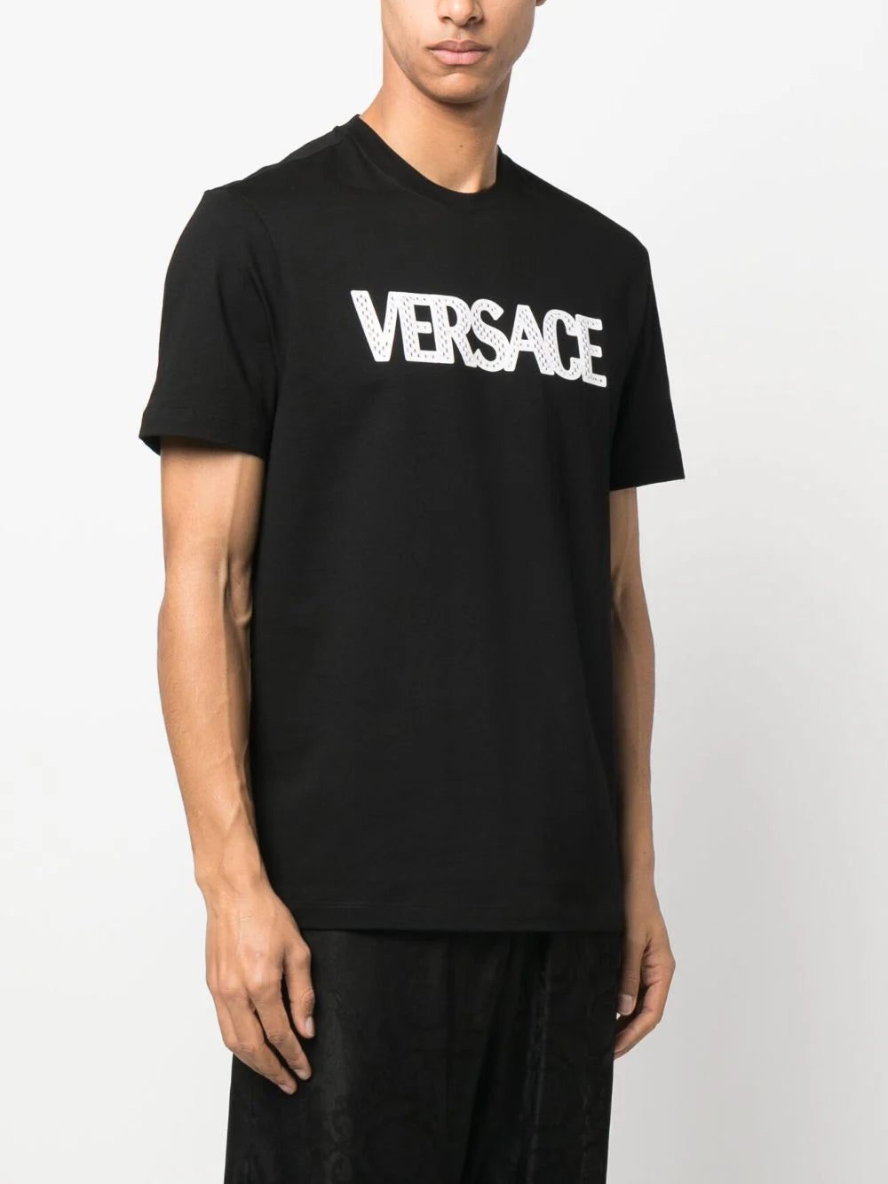 Versace mesh logo appliqué T-shirt - Image 2