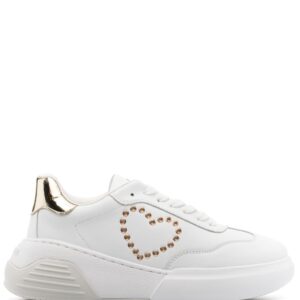 Love Moschino heart eyelets leather sneakers