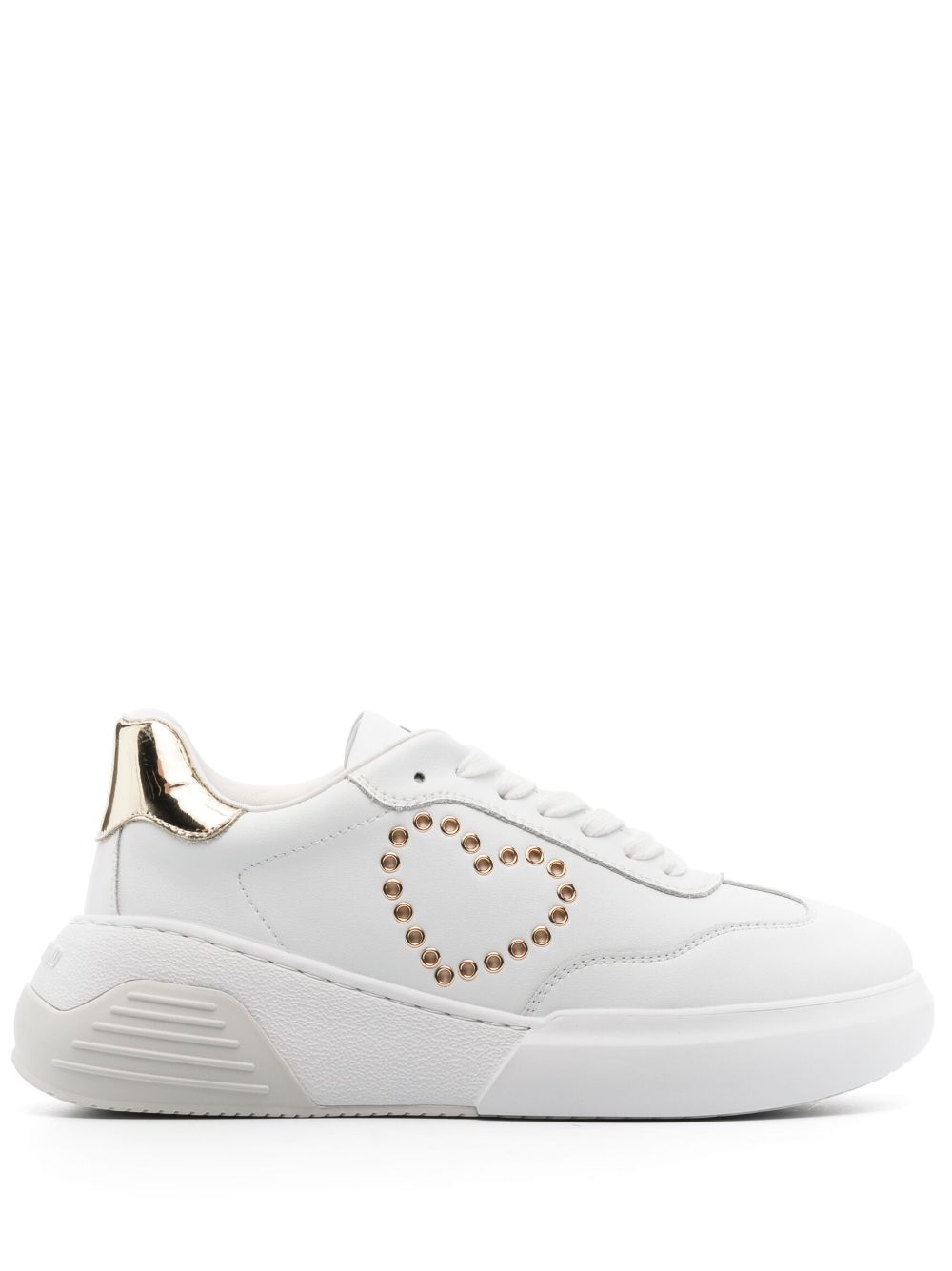 Love Moschino heart eyelets leather sneakers