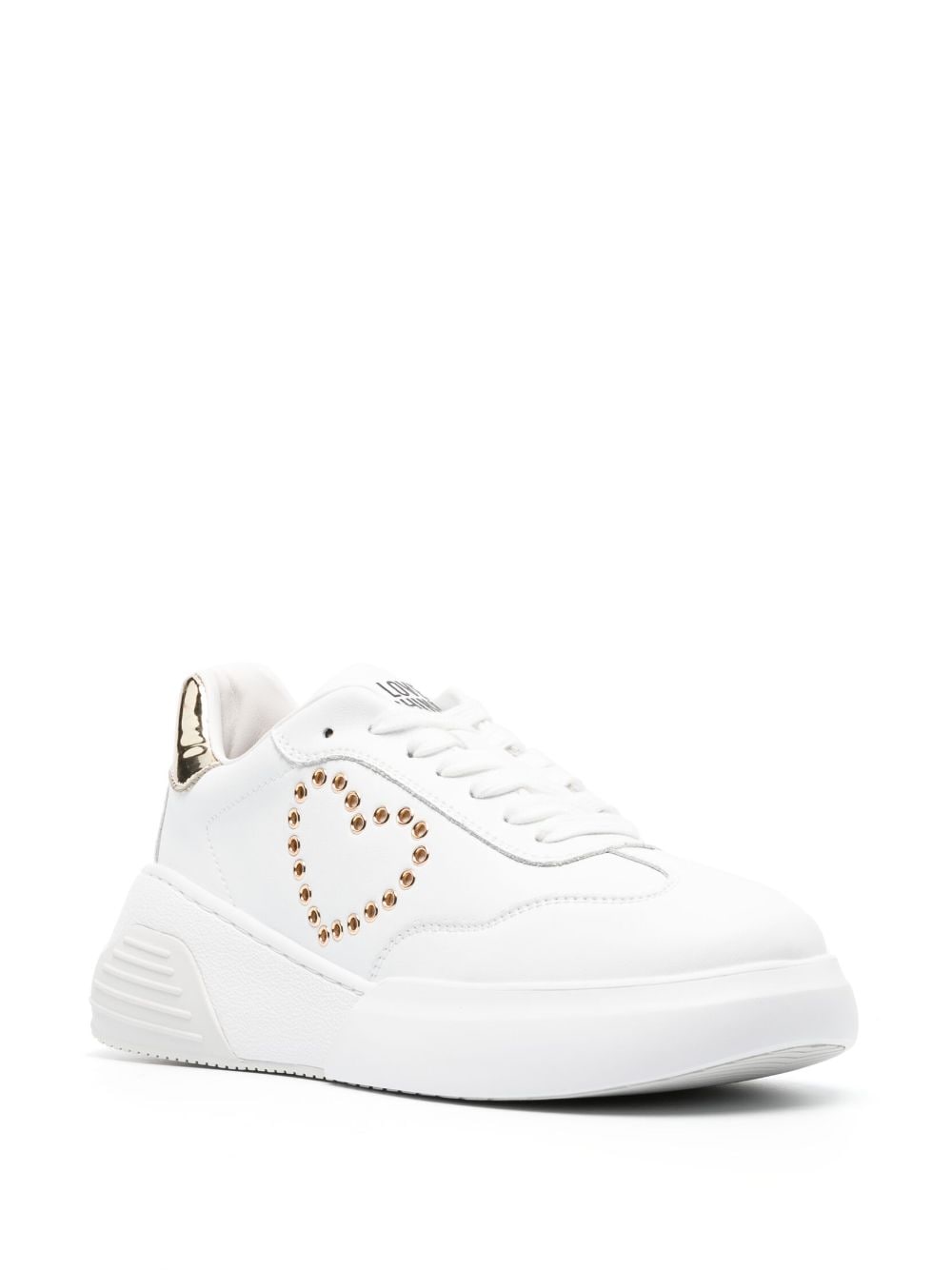Love Moschino heart eyelets leather sneakers - Image 2