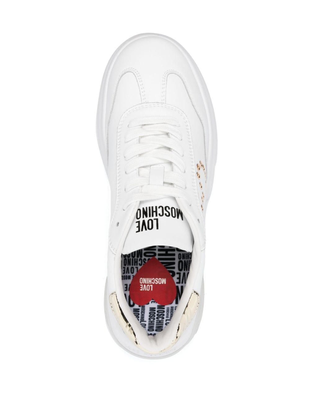 Love Moschino heart eyelets leather sneakers - Image 4