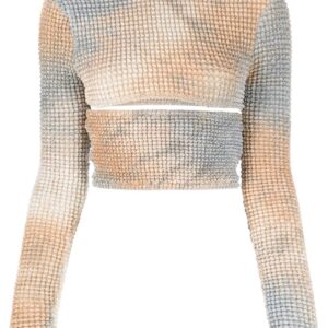 Off-White Double tie-dye cut-out top