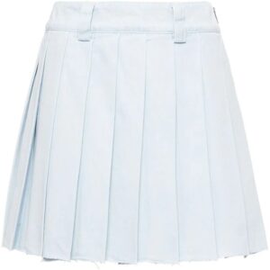 Miu Miu pleated denim mini skirt
