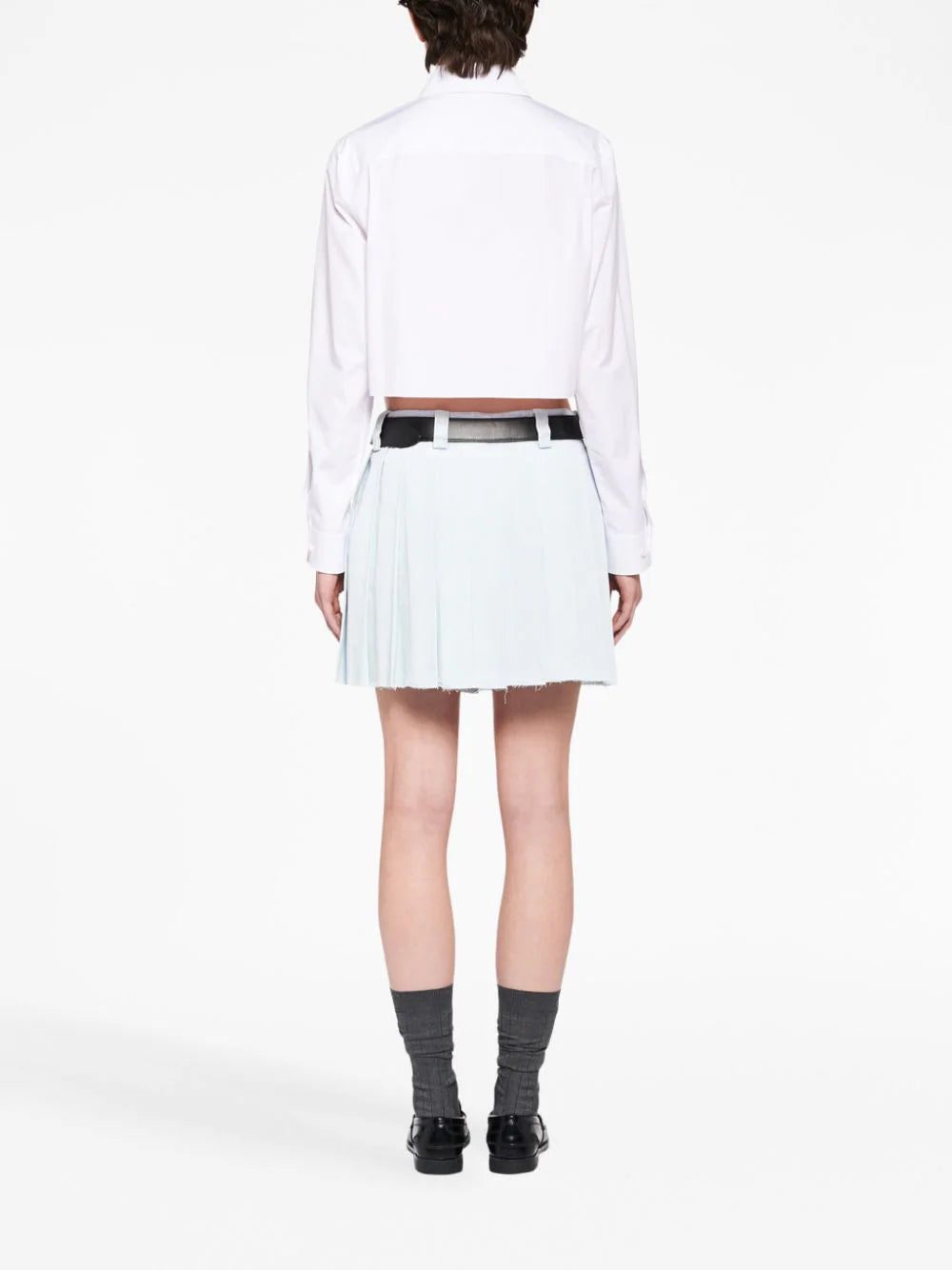 Miu Miu pleated denim mini skirt - Image 4