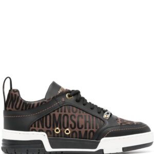 Moschino jacquard-logo panelled ow-top sneakers