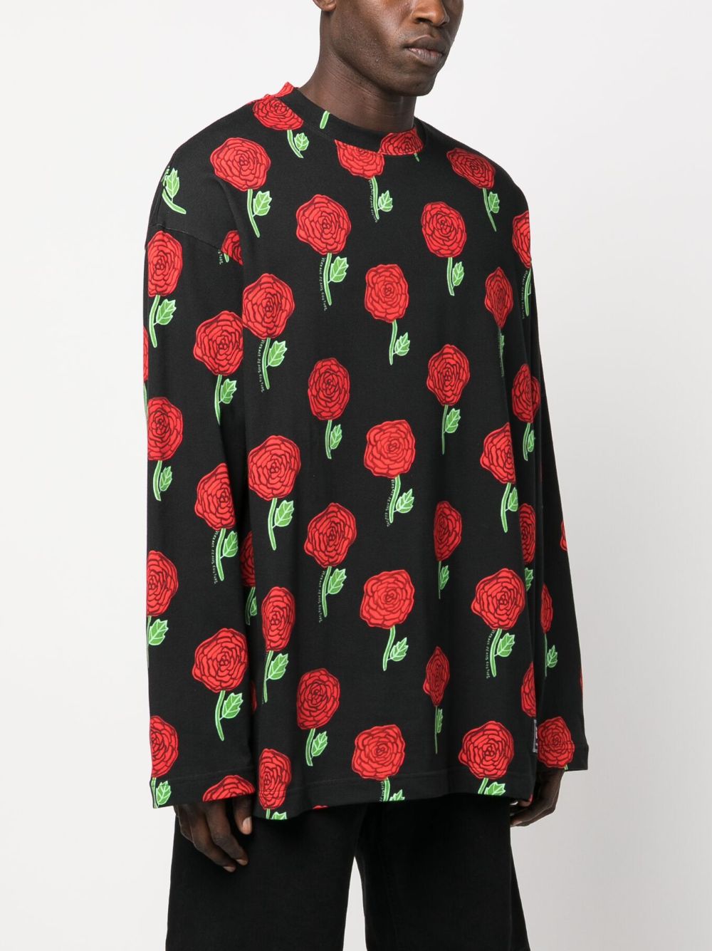 Versace Jeans Couture Interlock rose-print oversized T-shirt - Image 3