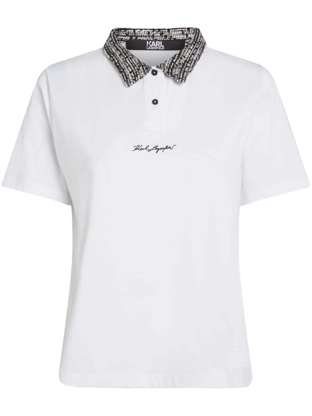 Karl Lagerfeld logo-print organic cotton polo shirt