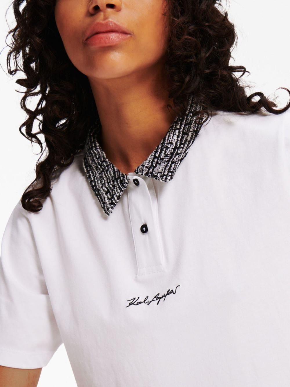 Karl Lagerfeld logo-print organic cotton polo shirt - Image 5