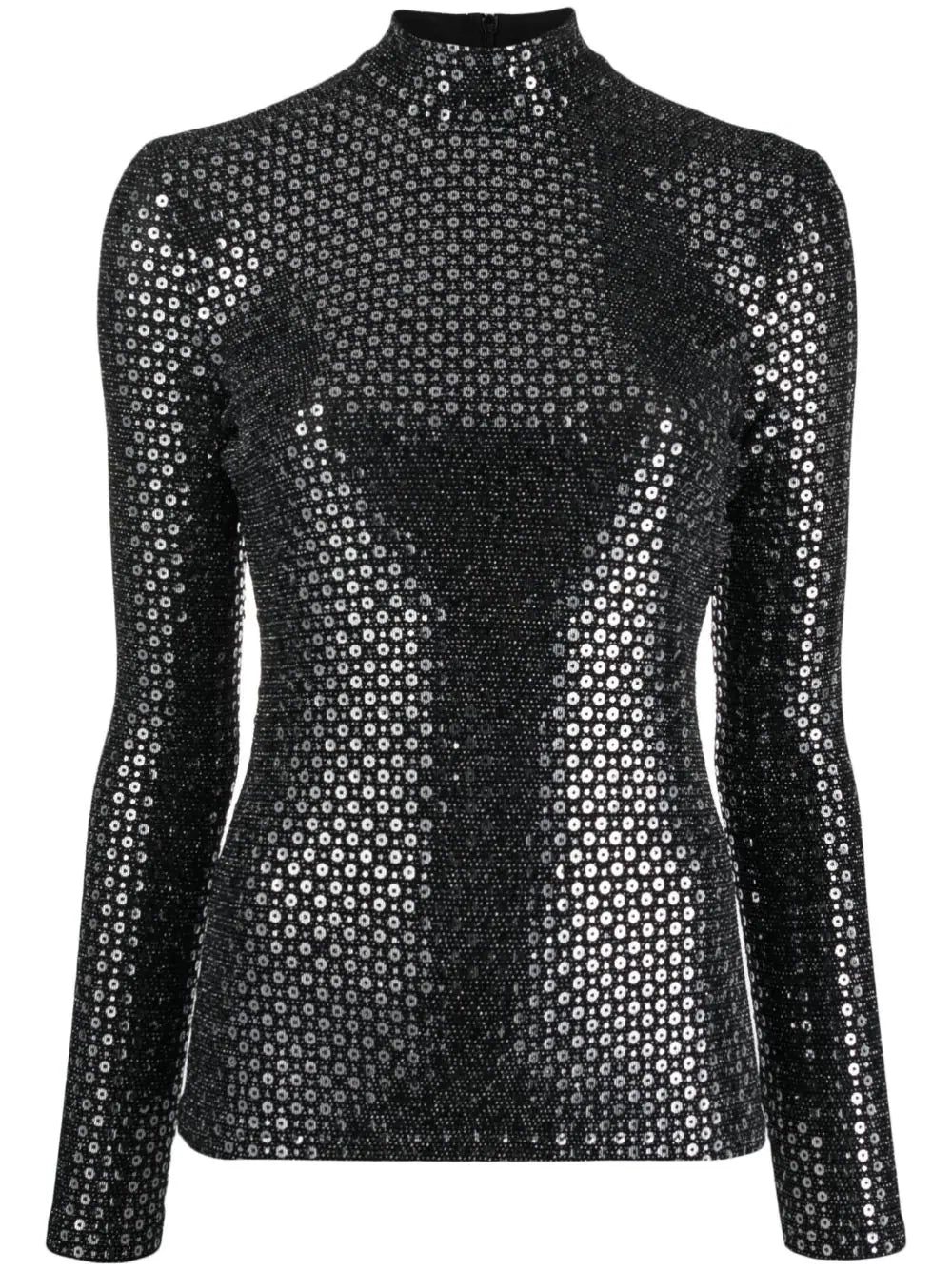 Karl Lagerfeld sequin-design long-sleeve top