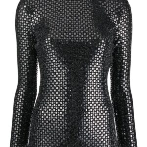 Karl Lagerfeld sequin-design long-sleeve top