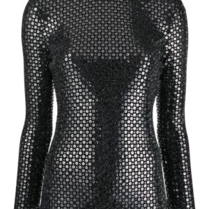 Karl Lagerfeld sequin-design long-sleeve top