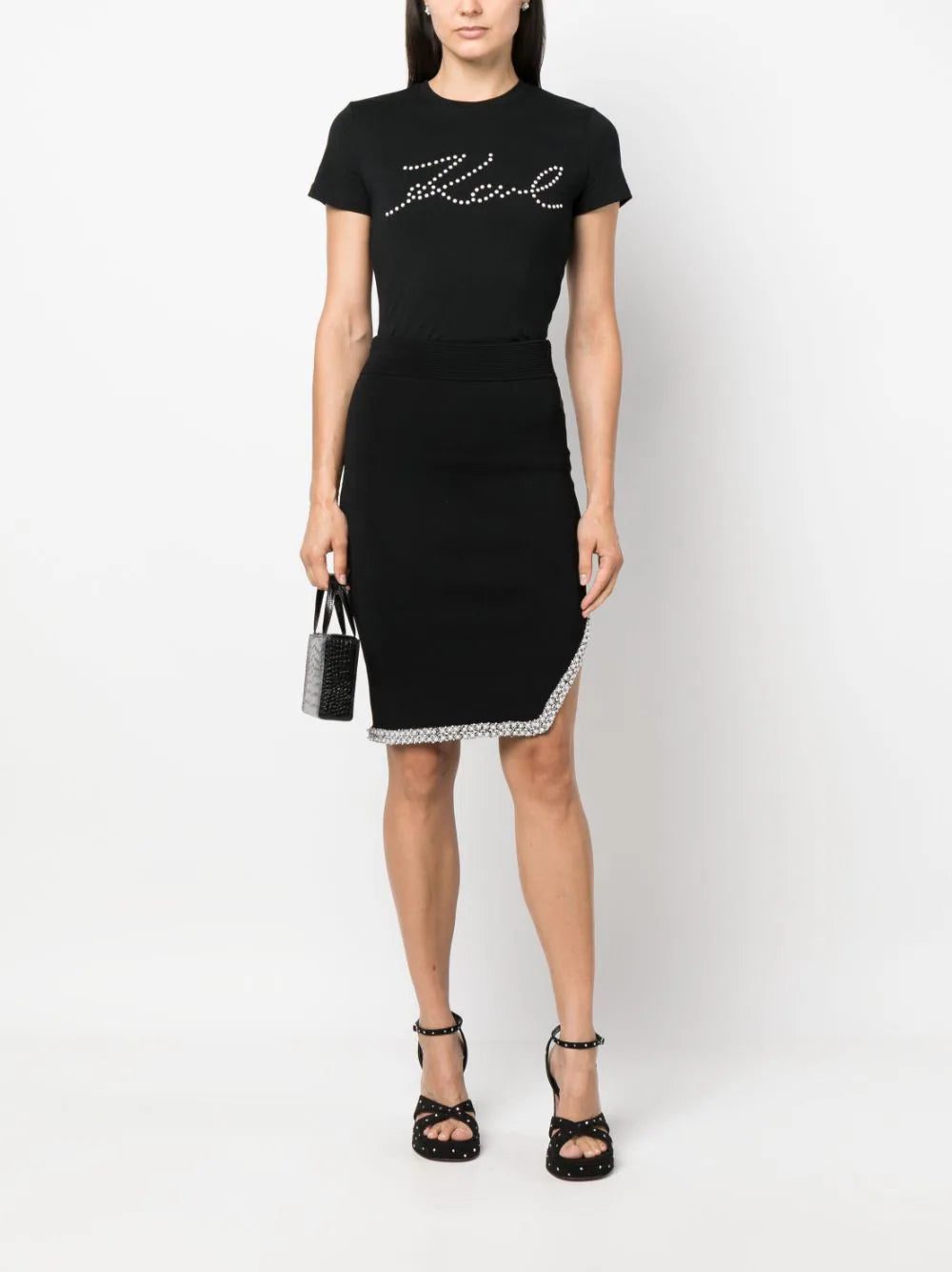 Karl Lagerfeld logo print-embellished organic-cotton T-shirt - Image 2