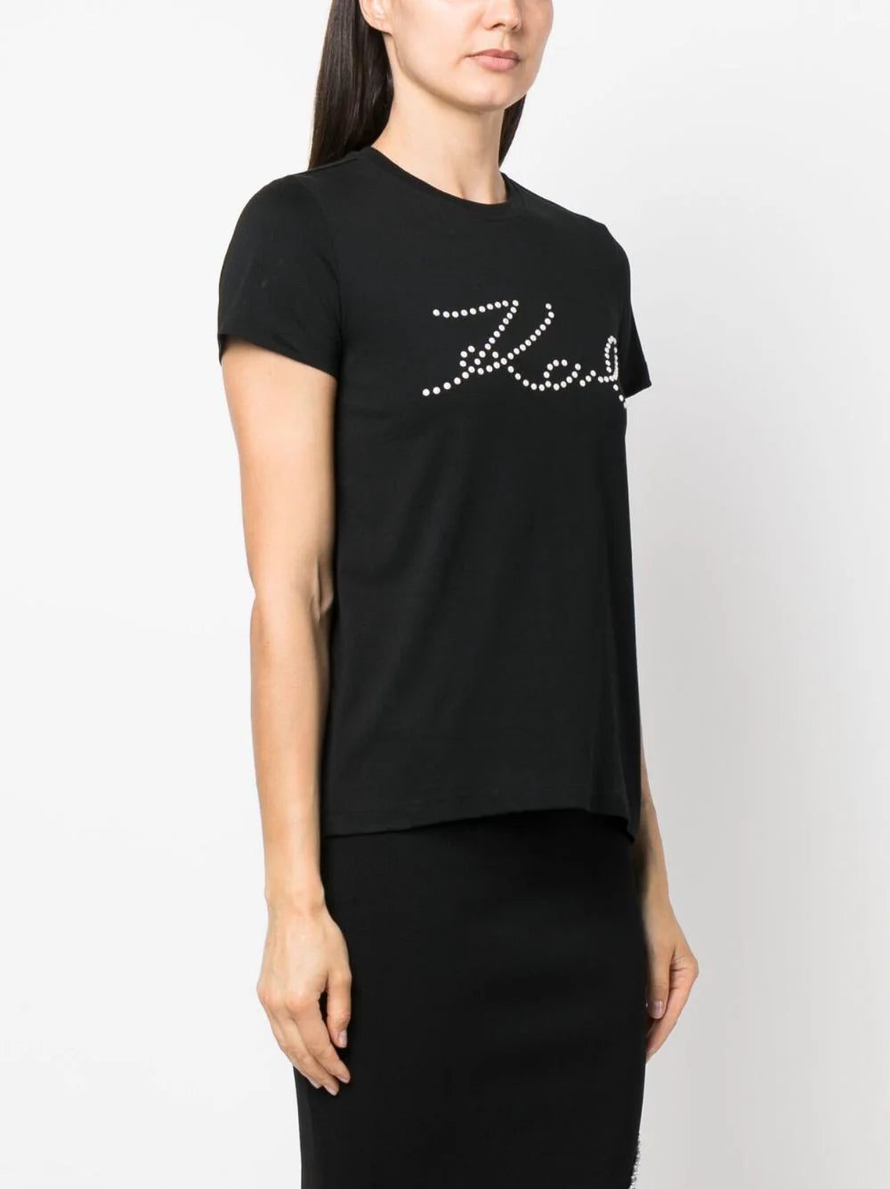 Karl Lagerfeld logo print-embellished organic-cotton T-shirt - Image 3