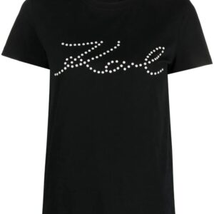 Karl Lagerfeld logo print-embellished organic-cotton T-shirt