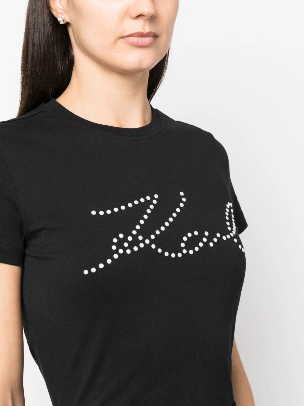Karl Lagerfeld logo print-embellished organic-cotton T-shirt - Image 4